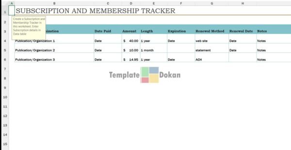 Subscription And Membership Tracker